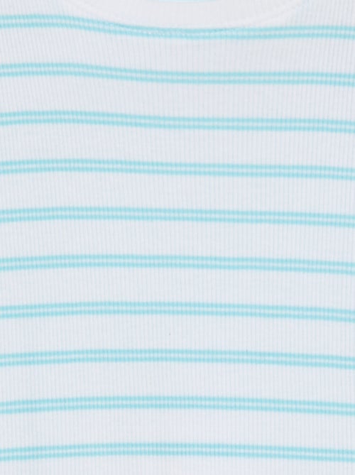 Camiseta de canalé con bordes ondulados y estampados - Kiabi