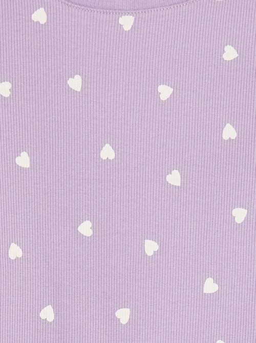 Camiseta de canalé con bordes ondulados y estampados - Kiabi