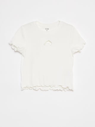 Camiseta de canalé con corazón