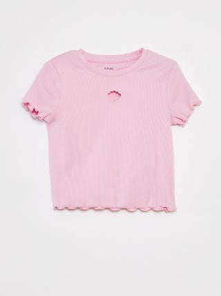 Camiseta de canalé con corazón