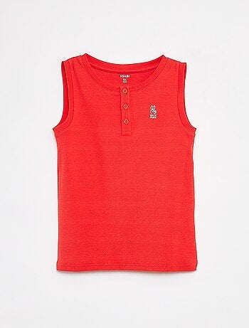 Camiseta de canalé con cuello abotonado