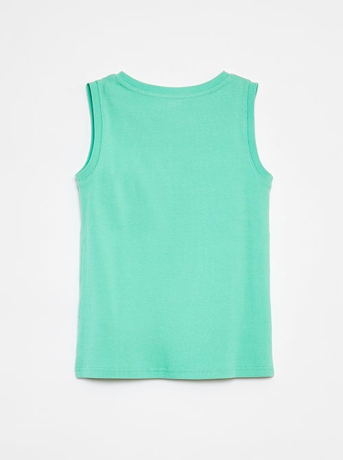 Camiseta de canalé con cuello abotonado - Kiabi