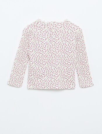 Camiseta de canalé con cuello ondulado