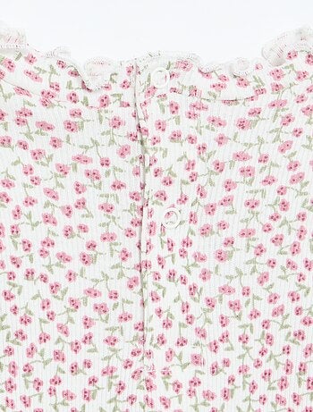 Camiseta de canalé con cuello ondulado