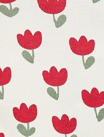 Camiseta de canalé con cuello ondulado