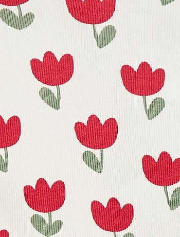 Camiseta de canalé con cuello ondulado