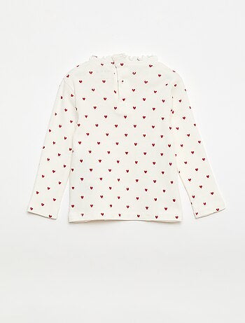 Camiseta de canalé con cuello ondulado