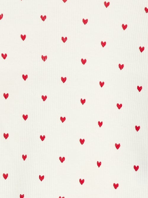 Camiseta de canalé con cuello ondulado - Kiabi