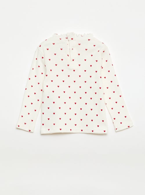 Camiseta de canalé con cuello ondulado - Kiabi