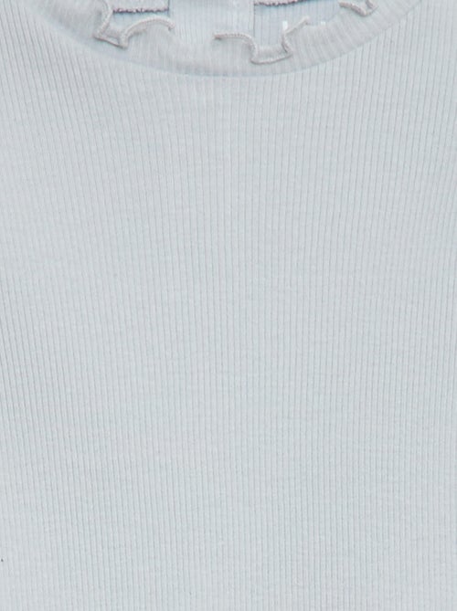 Camiseta de canalé con cuello ondulado - Kiabi