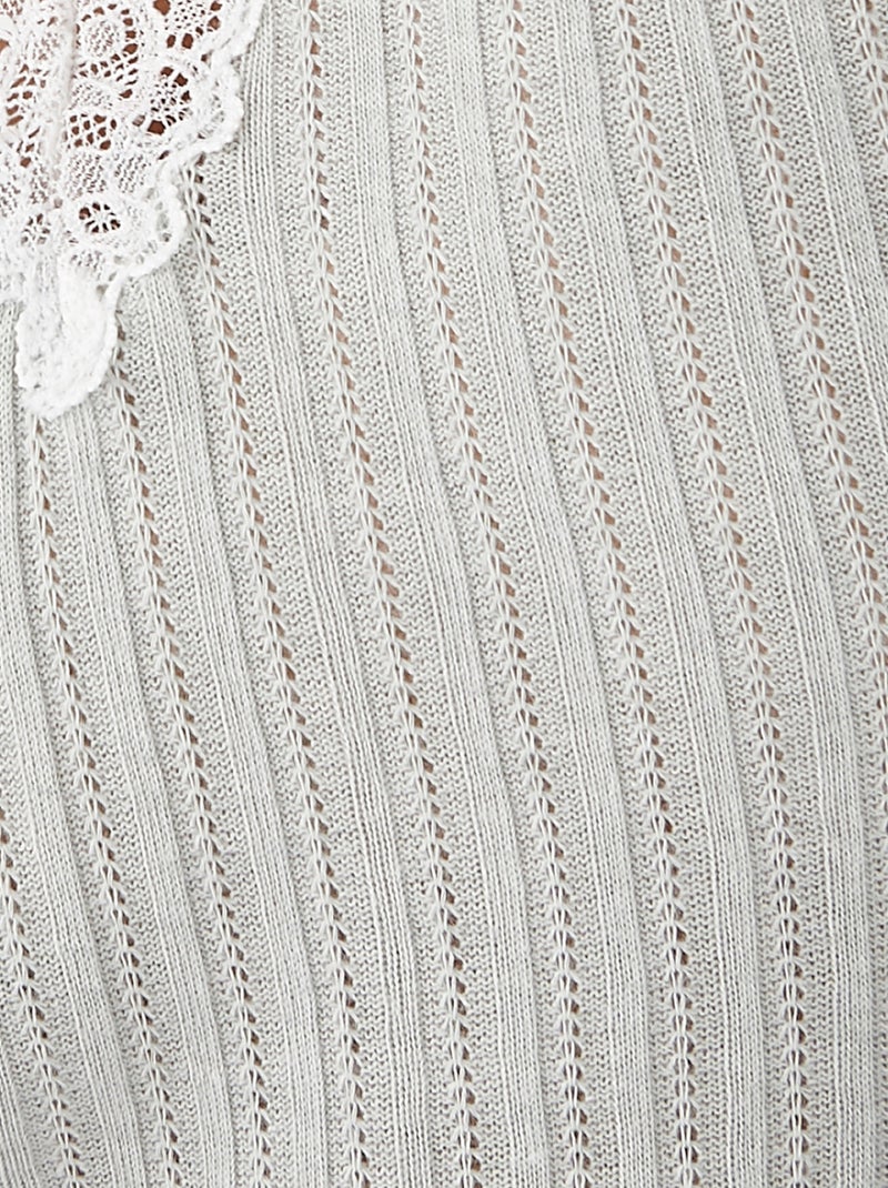 Camiseta de canalé con encaje thermolactyl 'Damart' GRIS - Kiabi