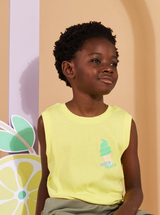 Camiseta de canalé con estampado