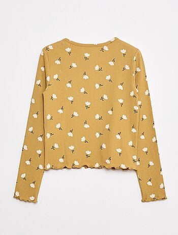 Camiseta de canalé con flores