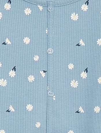 Camiseta de canalé con flores