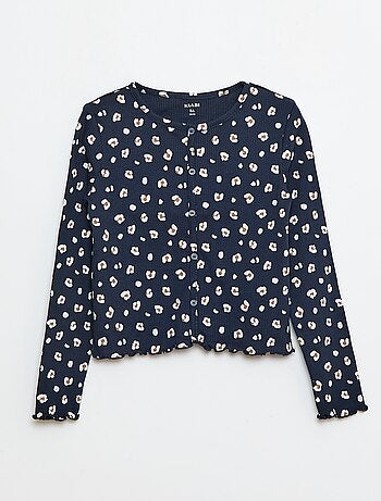 Camiseta de canalé con flores