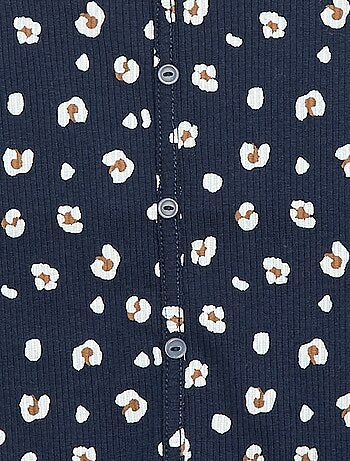 Camiseta de canalé con flores