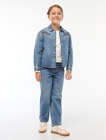 Camiseta de canalé con flores