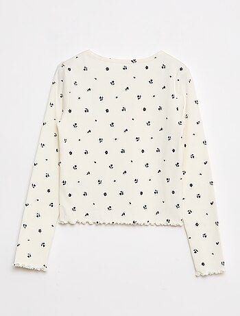 Camiseta de canalé con flores