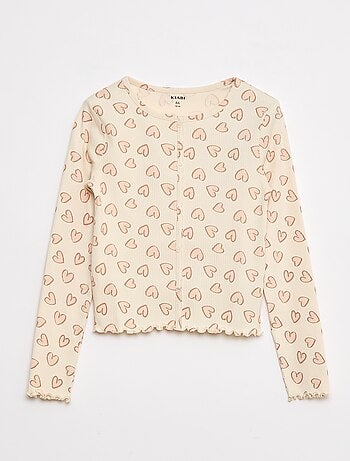 Camiseta de canalé con flores