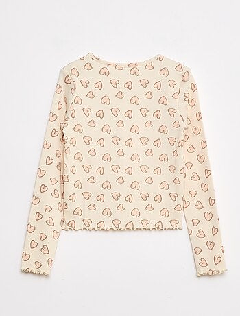 Camiseta de canalé con flores