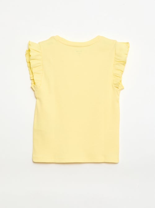 Camiseta de canalé con mangas con volantes - Kiabi