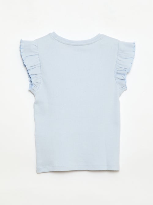 Camiseta de canalé con mangas con volantes - Kiabi