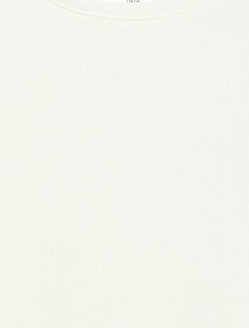 Camiseta de canalé con mangas con volantes