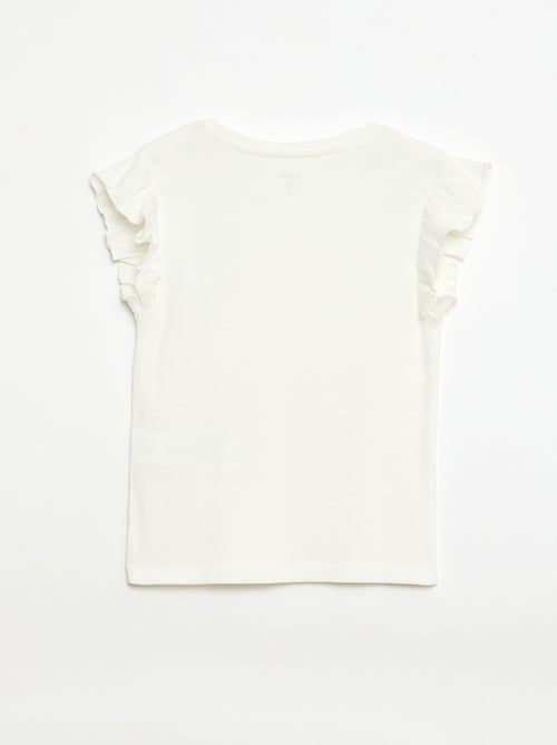 Camiseta de canalé con mangas con volantes - Kiabi