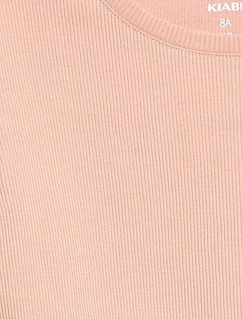 Camiseta de canalé con mangas con volantes