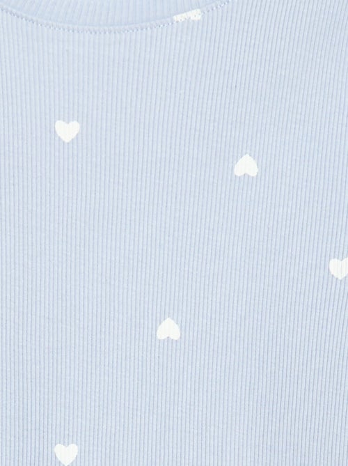 Camiseta de canalé con mangas cortas con volantes - Kiabi