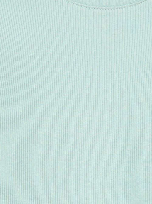 Camiseta de canalé con mangas cortas con volantes - Kiabi