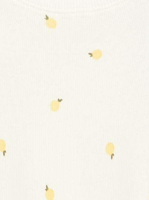 Camiseta de canalé con mangas cortas con volantes - Kiabi