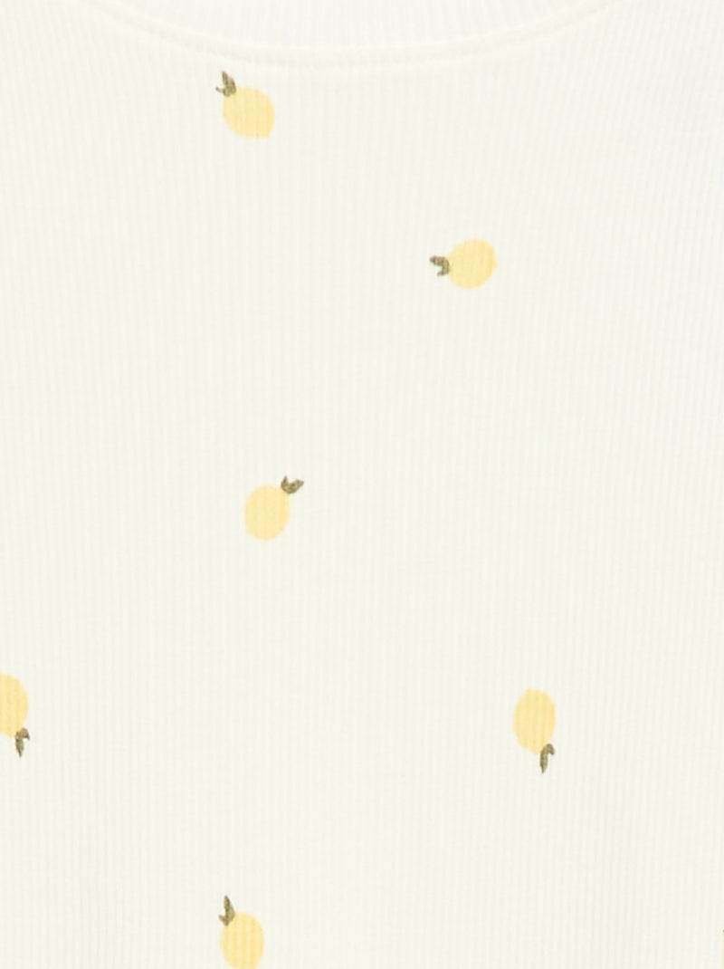 Camiseta de canalé con mangas cortas con volantes Blanco - Kiabi