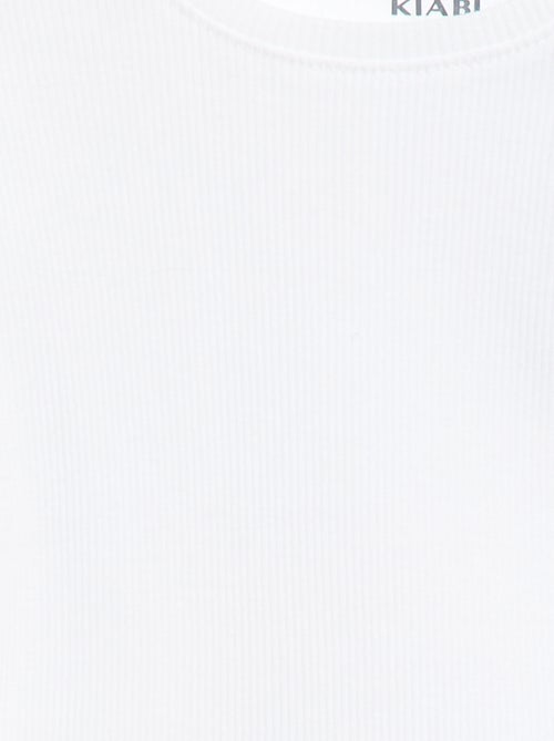 Camiseta de canalé con mangas cortas con volantes - Kiabi