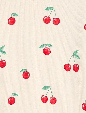 Camiseta de canalé con mangas cortas con volantes