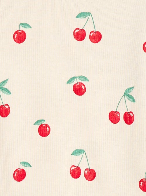 Camiseta de canalé con mangas cortas con volantes - Kiabi