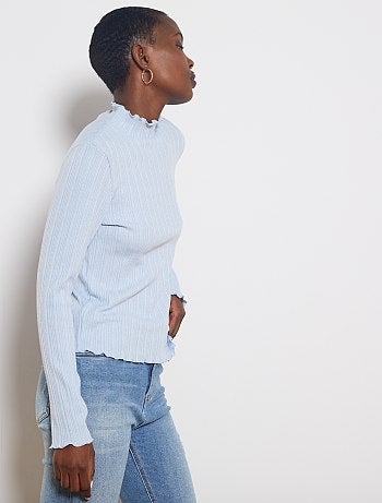 Camiseta de canalé con ribete dorado - Kiabi