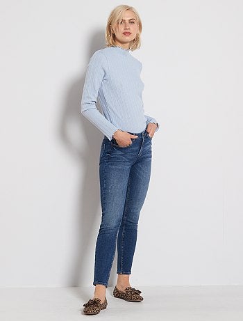 Camiseta de canalé con ribete dorado - Kiabi