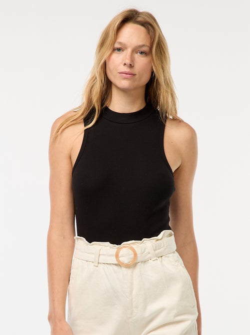 Camiseta de canalé con sisa americana - Kiabi