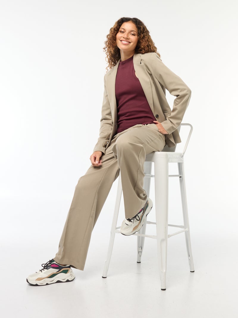 Camiseta de canalé con sisa americana rojo - Kiabi