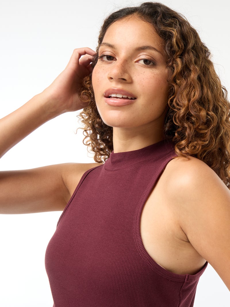 Camiseta de canalé con sisa americana rojo - Kiabi