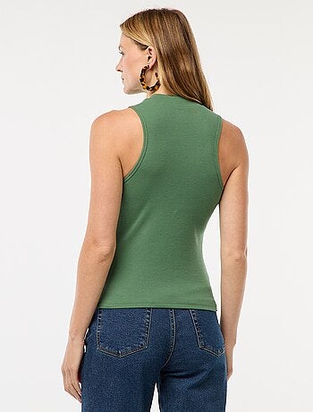 Camiseta de canalé con sisa americana