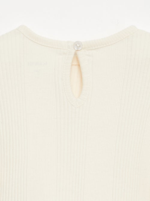 Camiseta de canalé con volantes en los bordes - Kiabi