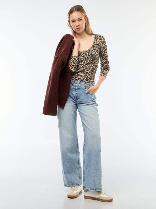 Camiseta de canalé de manga larga - Kiabi