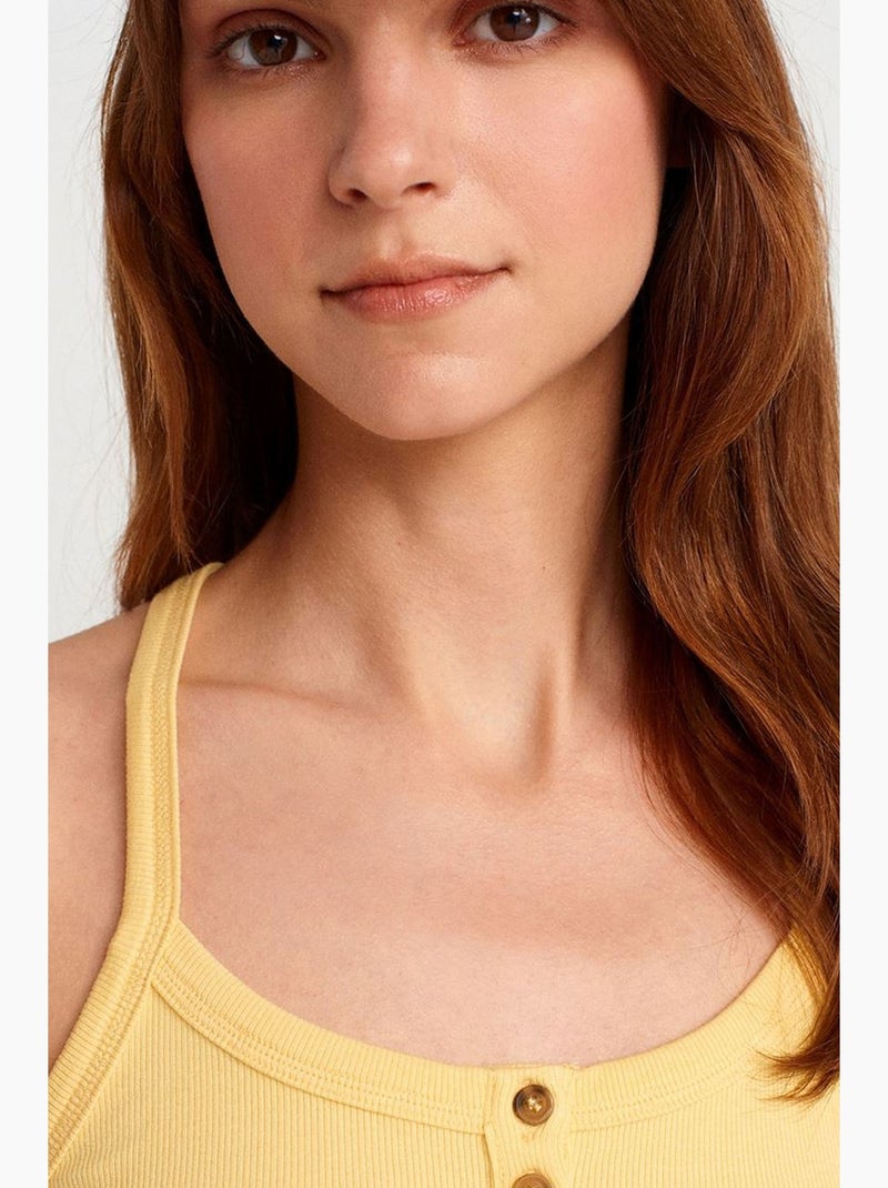 Camiseta de canalé dilvin Amarillo limón - Kiabi