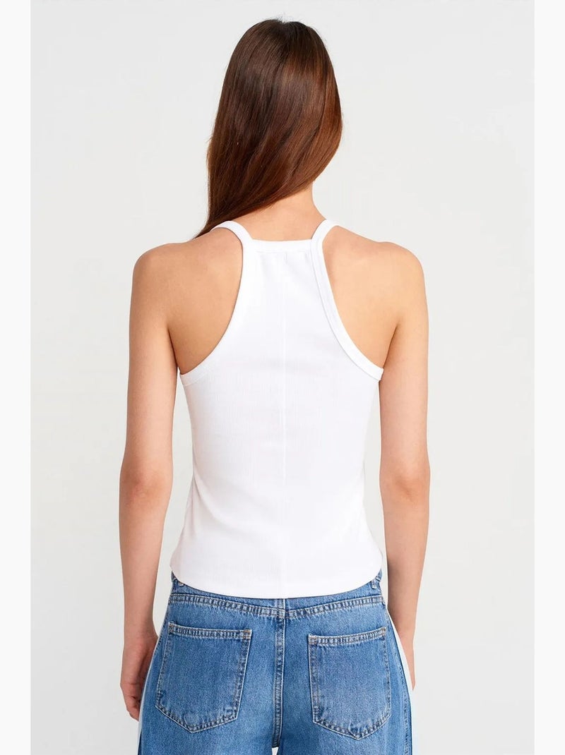 Camiseta de canalé dilvin Blanco - Kiabi