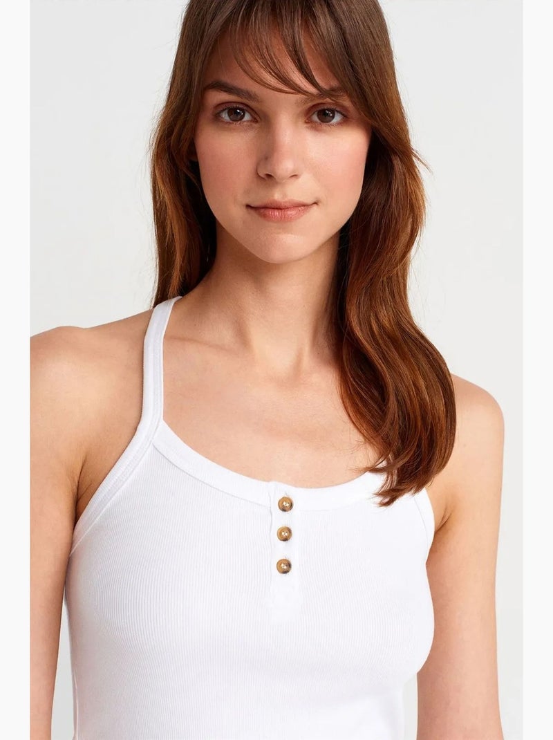 Camiseta de canalé dilvin Blanco - Kiabi