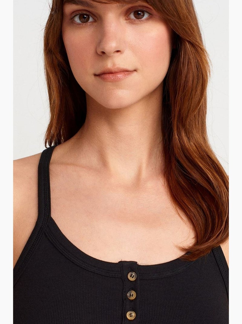 Camiseta de canalé dilvin Negro - Kiabi