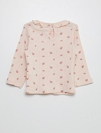 Camiseta de canalé estampada