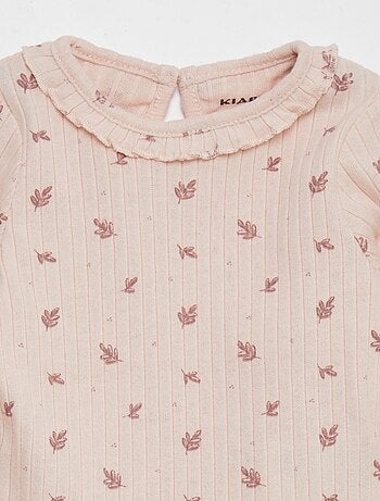Camiseta de canalé estampada